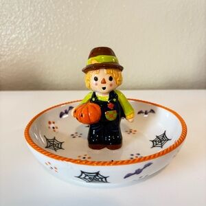 Temp-tations Scarecrow Boy Candy Dish Table Decor Seasonal Fall Halloween